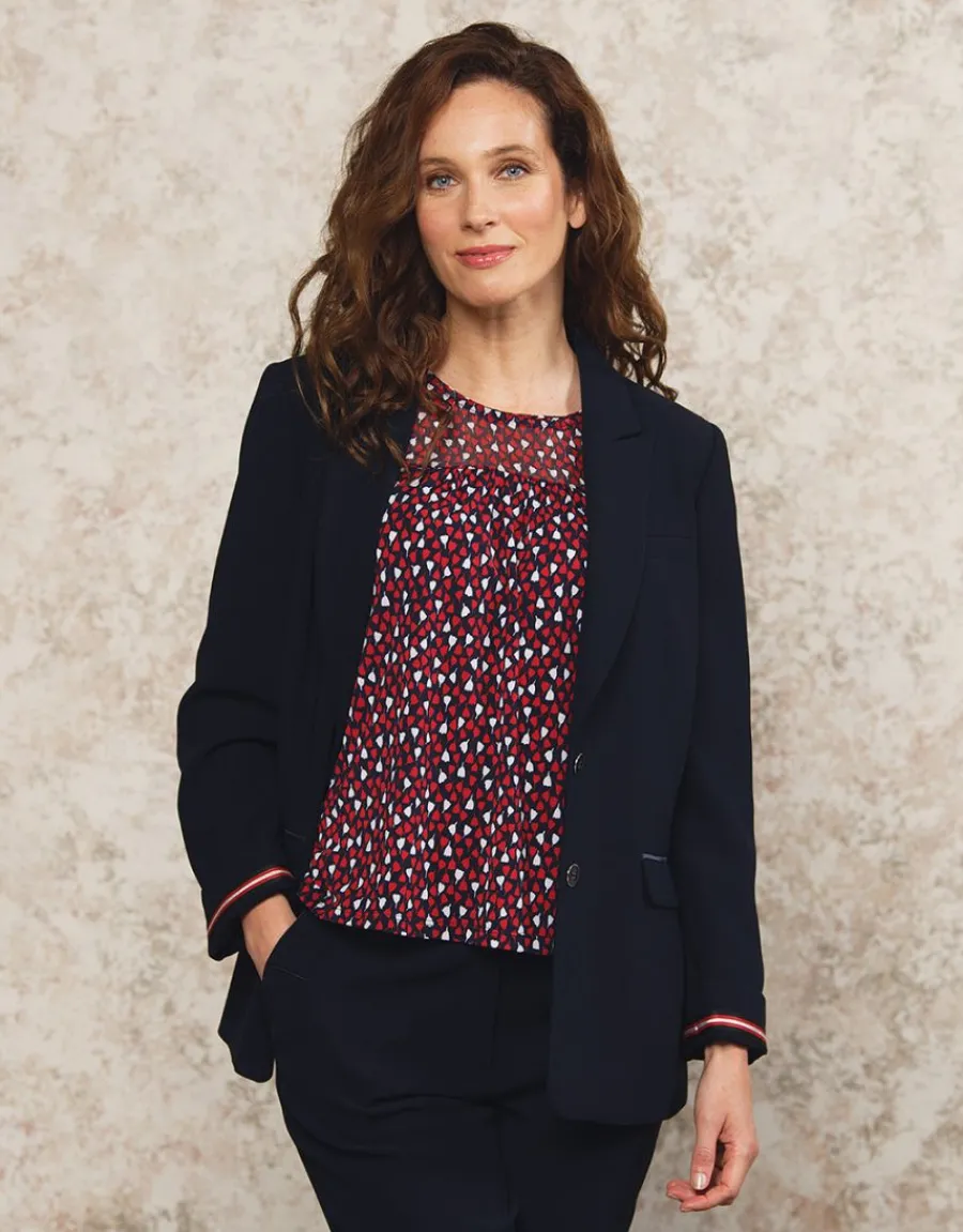 Christine Laure Habillées|Vestes*Blazer crêpe marine