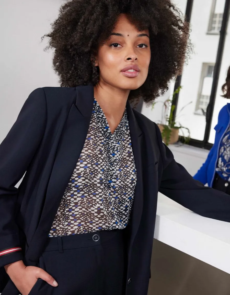 Christine Laure Habillées|Vestes*Blazer crêpe marine