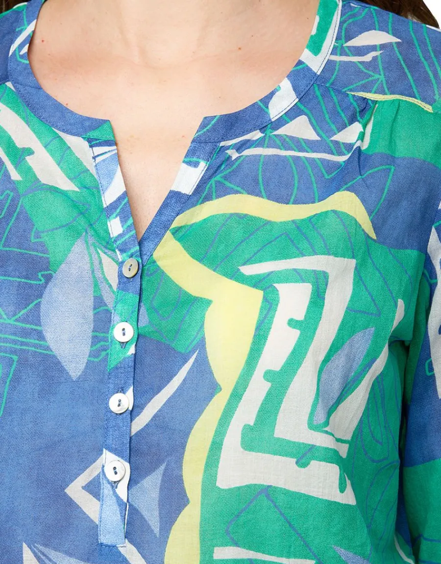 Christine Laure Chemisiers & Blouses|Hauts*Blouse 100% coton bleu