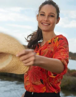 Christine Laure Chemisiers & Blouses|Hauts*Blouse 100% coton orange