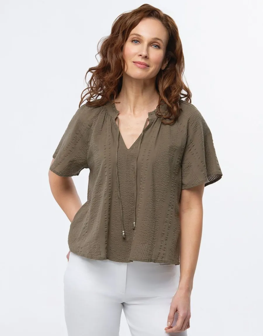 Christine Laure Chemisiers & Blouses|Hauts*Blouse ample coton kaki