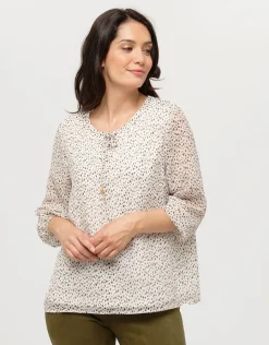 Christine Laure Hauts|Chemisiers & Blouses*Blouse ample motif écru