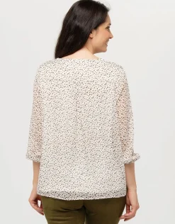 Christine Laure Hauts|Chemisiers & Blouses*Blouse ample motif écru