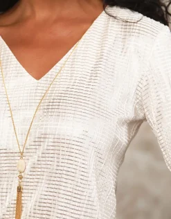 Christine Laure Chemisiers & Blouses|Hauts*Blouse bijoux blanc