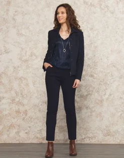 Christine Laure Chemisiers & Blouses|Hauts*Blouse bijoux bleu