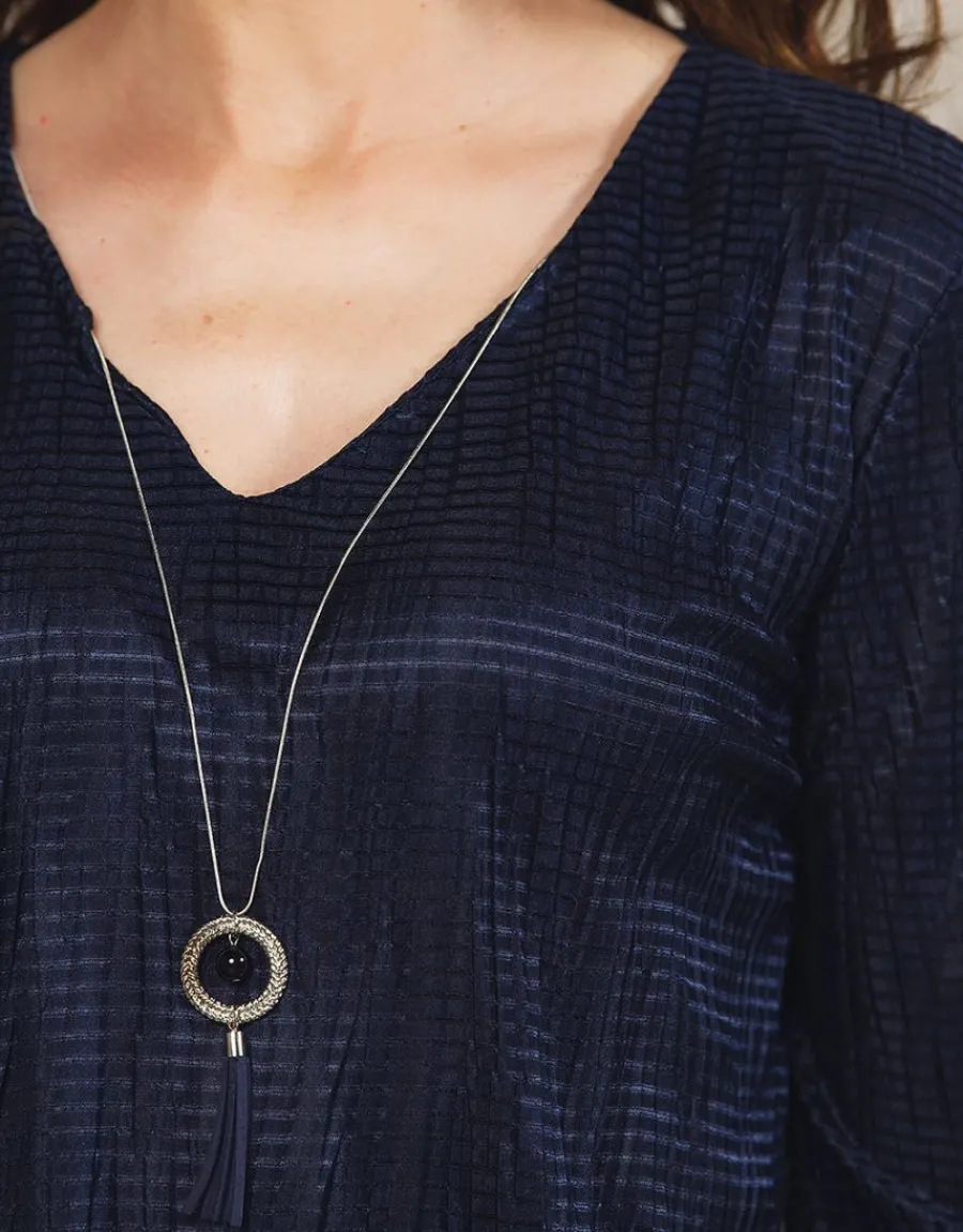 Christine Laure Chemisiers & Blouses|Hauts*Blouse bijoux bleu