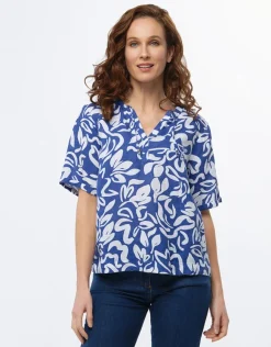 Christine Laure Chemisiers & Blouses|Hauts*Blouse bleu coton