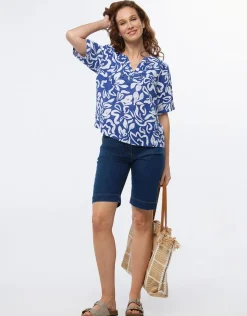 Christine Laure Chemisiers & Blouses|Hauts*Blouse bleu coton