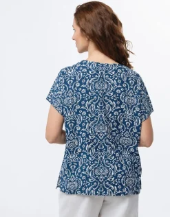 Christine Laure Chemisiers & Blouses|Hauts*Blouse bleu imprimé