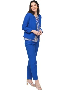 Christine Laure Chemisiers & Blouses|Hauts*Blouse bleu roi palmiers