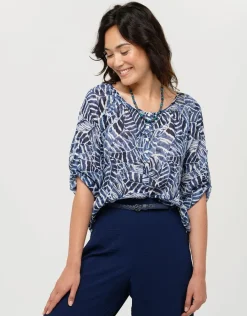 Christine Laure Chemisiers & Blouses|Hauts*Blouse bleue 100% coton