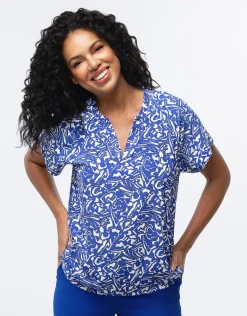 Christine Laure Chemisiers & Blouses|Hauts*Blouse chic imprimé bleu