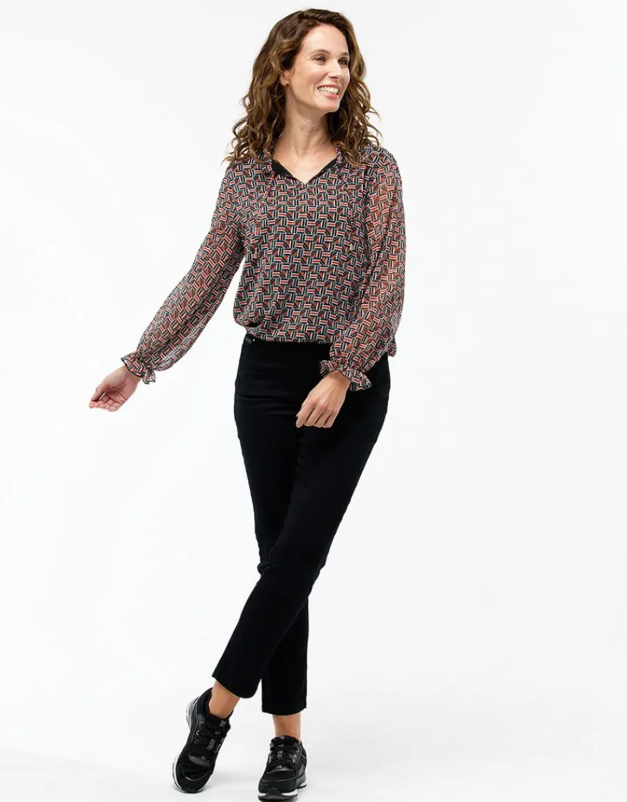 Christine Laure Chemisiers & Blouses|Hauts*Blouse crépon noir rouge