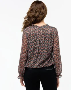 Christine Laure Chemisiers & Blouses|Hauts*Blouse crépon noir rouge