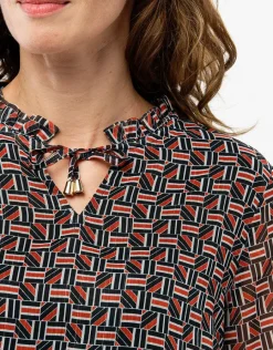 Christine Laure Chemisiers & Blouses|Hauts*Blouse crépon noir rouge