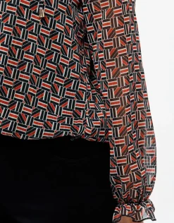 Christine Laure Chemisiers & Blouses|Hauts*Blouse crépon noir rouge