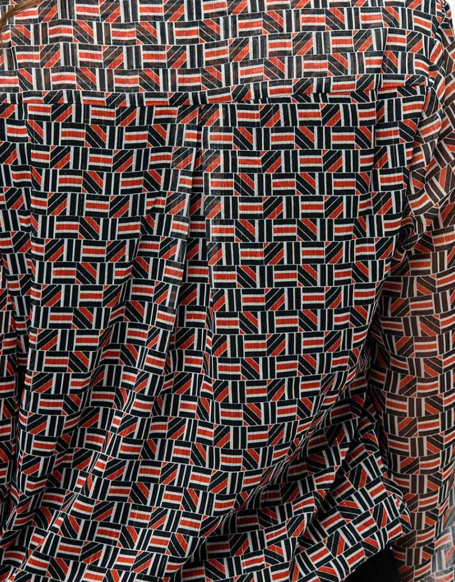 Christine Laure Chemisiers & Blouses|Hauts*Blouse crépon noir rouge