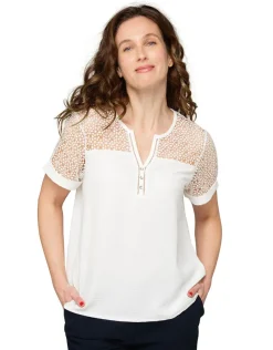 Christine Laure Chemisiers & Blouses|Hauts*Blouse écrue dentelle