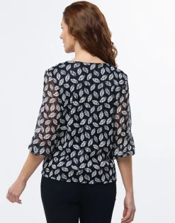 Christine Laure Chemisiers & Blouses|Hauts*Blouse dentelle marine