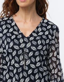 Christine Laure Chemisiers & Blouses|Hauts*Blouse dentelle marine