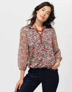Christine Laure Chemisiers & Blouses|Hauts*Blouse fleurie rouge