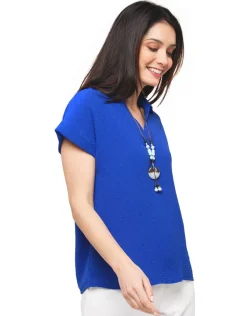 Christine Laure Chemisiers & Blouses|Hauts*Blouse fluide bleu roi