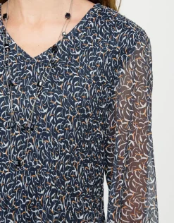 Christine Laure Chemisiers & Blouses|Hauts*Blouse fluide voile bleue