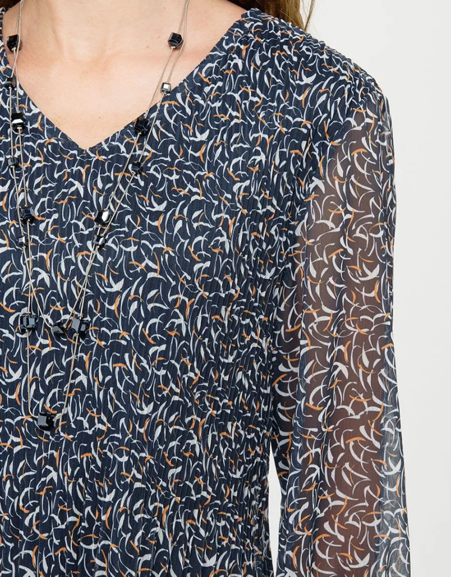 Christine Laure Chemisiers & Blouses|Hauts*Blouse fluide voile bleue