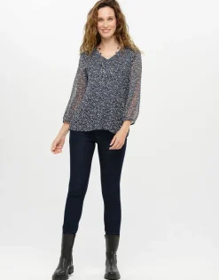 Christine Laure Chemisiers & Blouses|Hauts*Blouse fluide voile bleue