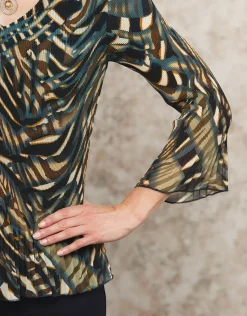 Christine Laure Chemisiers & Blouses|Hauts*Blouse kaki imprimé