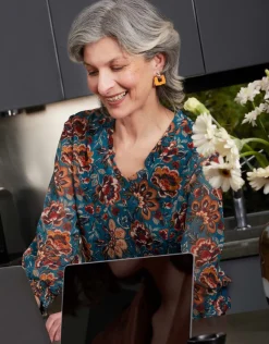 Christine Laure Chemisiers & Blouses|Hauts*Blouse motif floral bleu