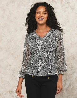 Christine Laure Chemisiers & Blouses|Hauts*Blouse motif noir blanc