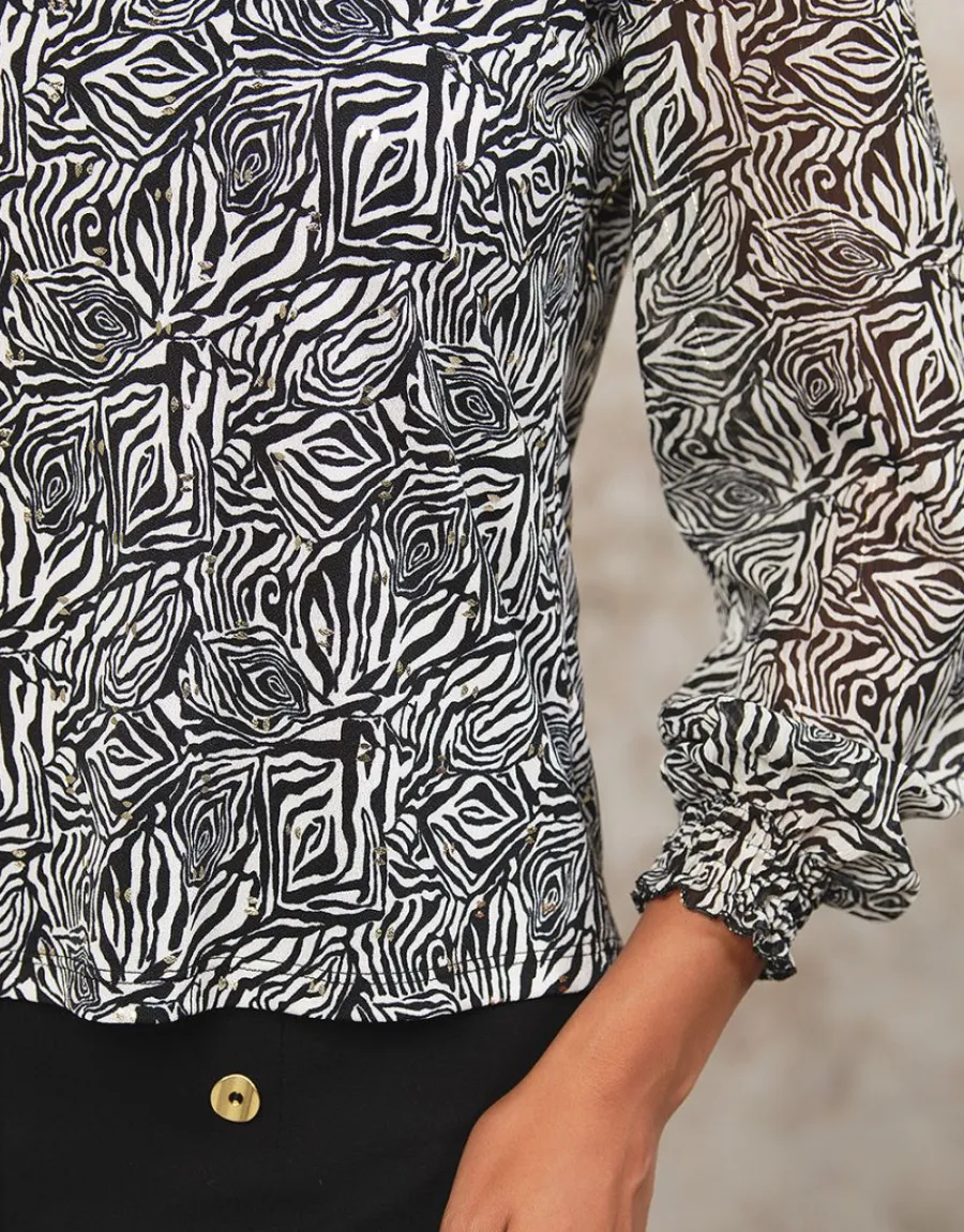 Christine Laure Chemisiers & Blouses|Hauts*Blouse motif noir blanc