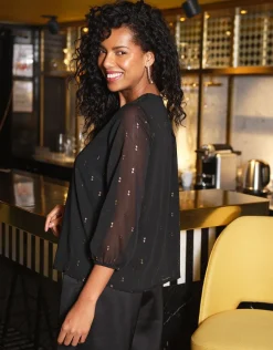 Christine Laure Chemisiers & Blouses|Hauts*Blouse noir à motifs