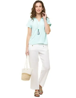 Christine Laure Chemisiers & Blouses|Hauts*Blouse polo vert menthe