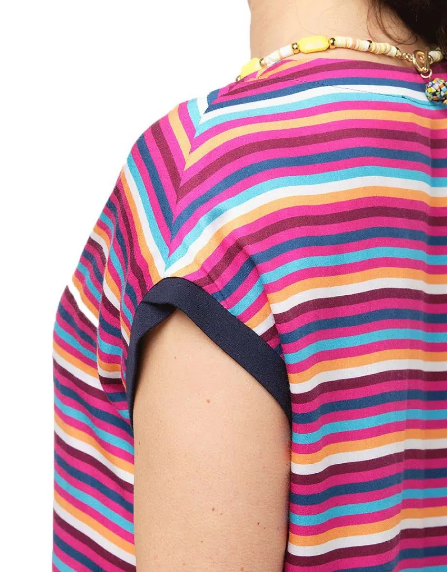 Christine Laure Chemisiers & Blouses|Hauts*Blouse rayée fuchsia