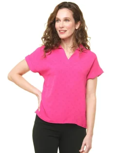 Christine Laure Chemisiers & Blouses|Hauts*Blouse rose esprit polo