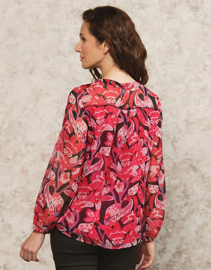Christine Laure Chemisiers & Blouses|Hauts*Blouse rose motif floral