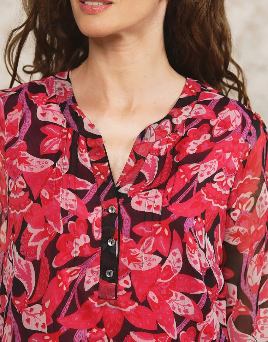 Christine Laure Chemisiers & Blouses|Hauts*Blouse rose motif floral