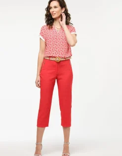 Christine Laure Chemisiers & Blouses|Hauts*Blouse rouge imprimé 60s