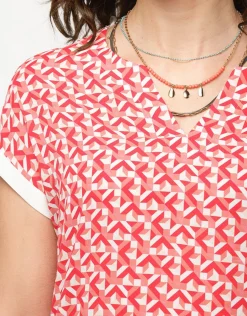 Christine Laure Chemisiers & Blouses|Hauts*Blouse rouge imprimé 60s