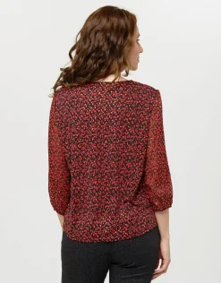 Christine Laure Chemisiers & Blouses|Hauts*Blouse rouge voile motif