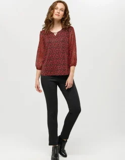 Christine Laure Chemisiers & Blouses|Hauts*Blouse rouge voile motif