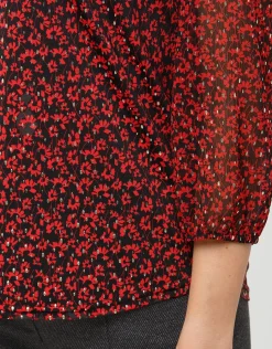 Christine Laure Chemisiers & Blouses|Hauts*Blouse rouge voile motif