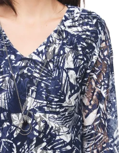 Christine Laure Chemisiers & Blouses|Hauts*Blouse résille bleu