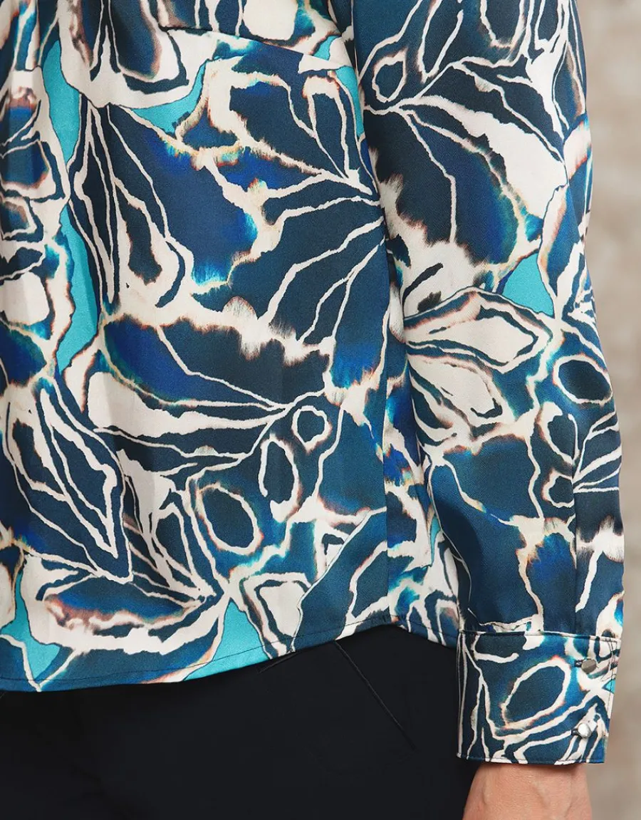 Christine Laure Chemisiers & Blouses|Hauts*Blouse vareuse motif bleu