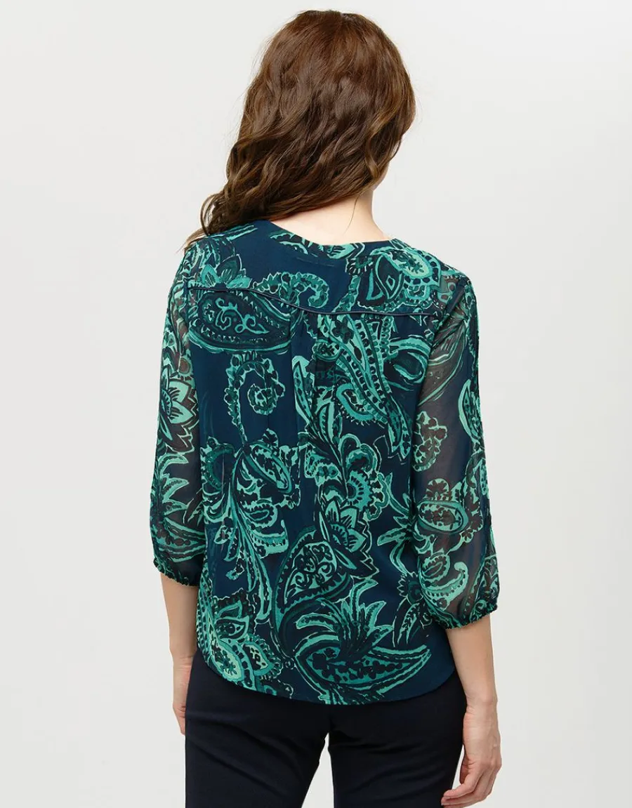Christine Laure Chemisiers & Blouses|Hauts*Blouse verte imprimée
