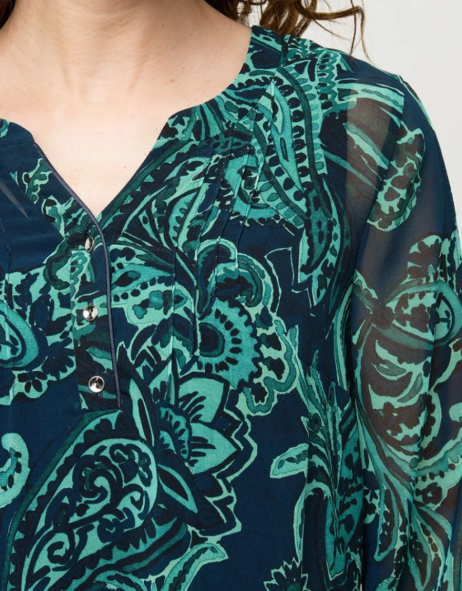 Christine Laure Chemisiers & Blouses|Hauts*Blouse verte imprimée