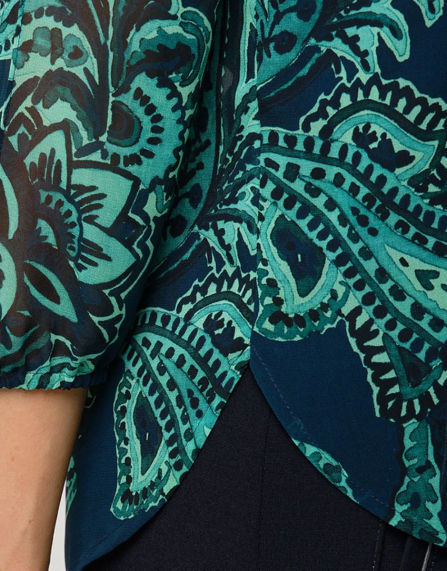 Christine Laure Chemisiers & Blouses|Hauts*Blouse verte imprimée