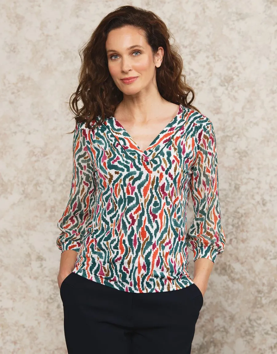 Christine Laure Chemisiers & Blouses|Hauts*Blouse verte imprimée